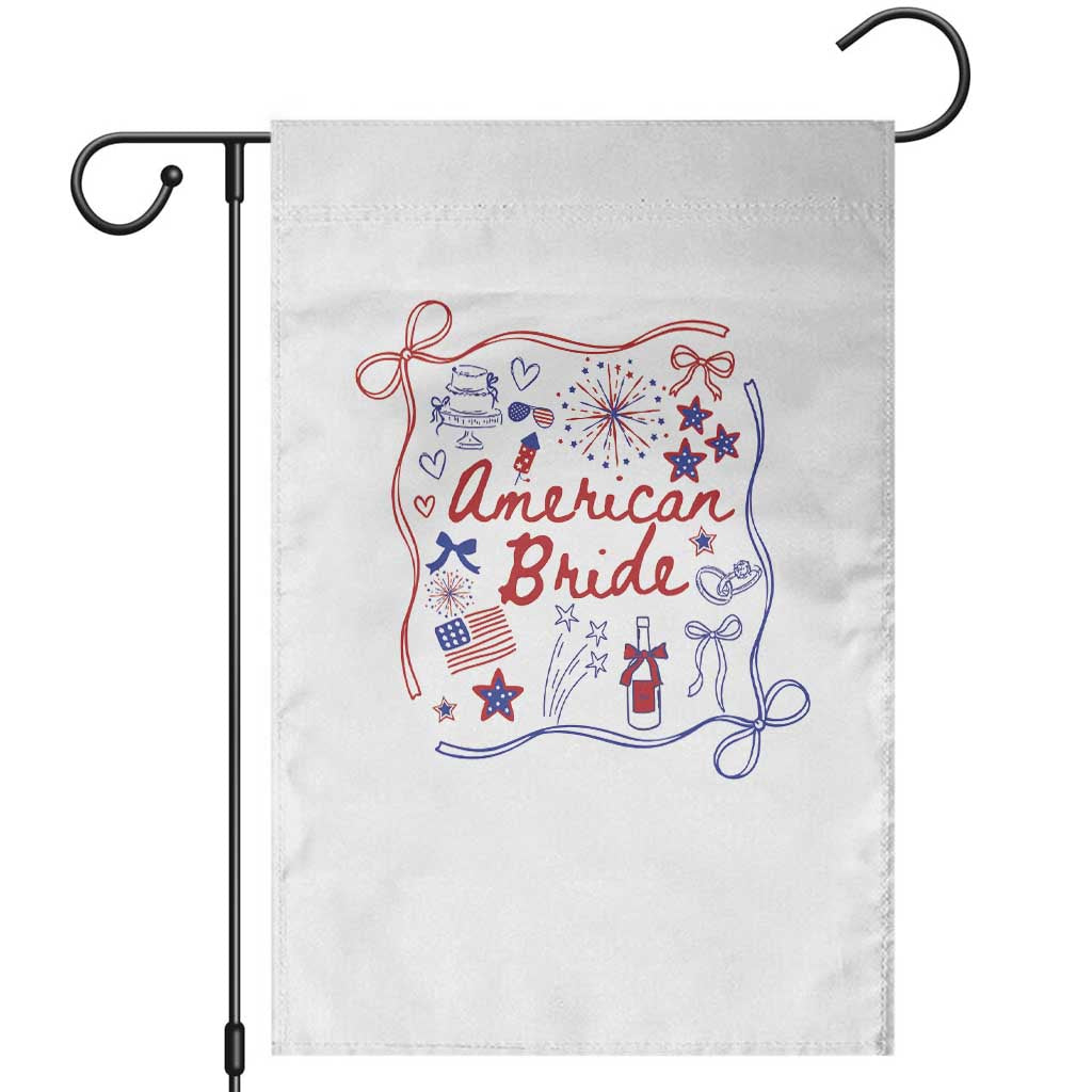 American Bride Bachelorette Party Garden Flag Coquette Bow 4th Of July - Wonder Print Shop