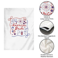 American Bride Bachelorette Party Garden Flag Coquette Bow 4th Of July - Wonder Print Shop