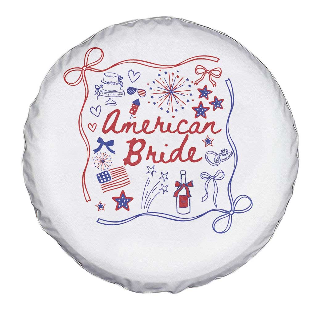 American Bride Bachelorette Party Spare Tire Cover Coquette Bow 4th Of July - Wonder Print Shop