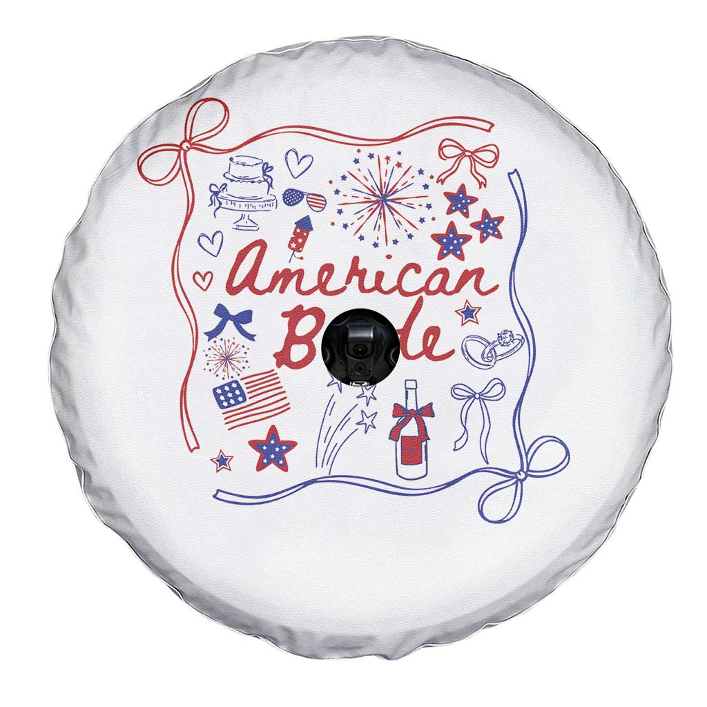 American Bride Bachelorette Party Spare Tire Cover Coquette Bow 4th Of July - Wonder Print Shop