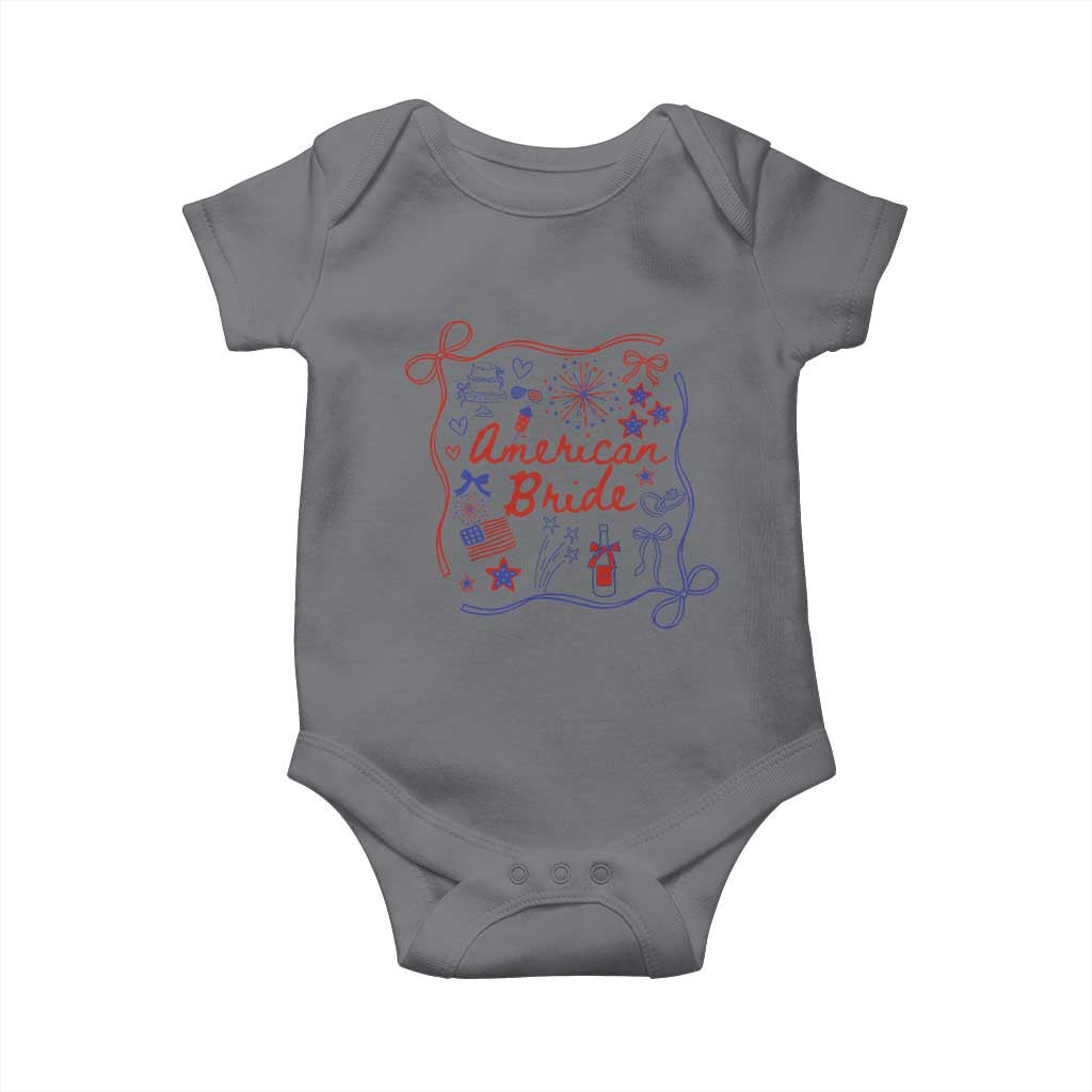American Bride Bachelorette Party Baby Onesie Coquette Bow 4th Of July - Wonder Print Shop