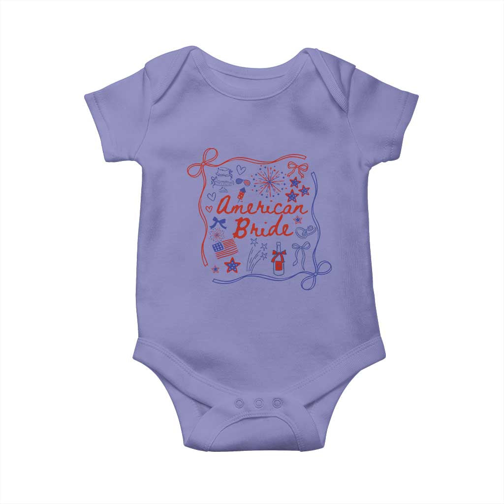 American Bride Bachelorette Party Baby Onesie Coquette Bow 4th Of July - Wonder Print Shop