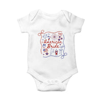 American Bride Bachelorette Party Baby Onesie Coquette Bow 4th Of July - Wonder Print Shop