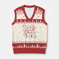American Bride Bachelorette Party V-Neck Knit Sweater Vest Coquette Bow 4th Of July - Wonder Print Shop