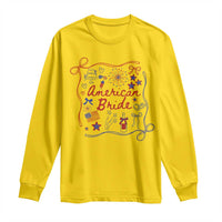 American Bride Bachelorette Party Long Sleeve Shirt Coquette Bow 4th Of July - Wonder Print Shop