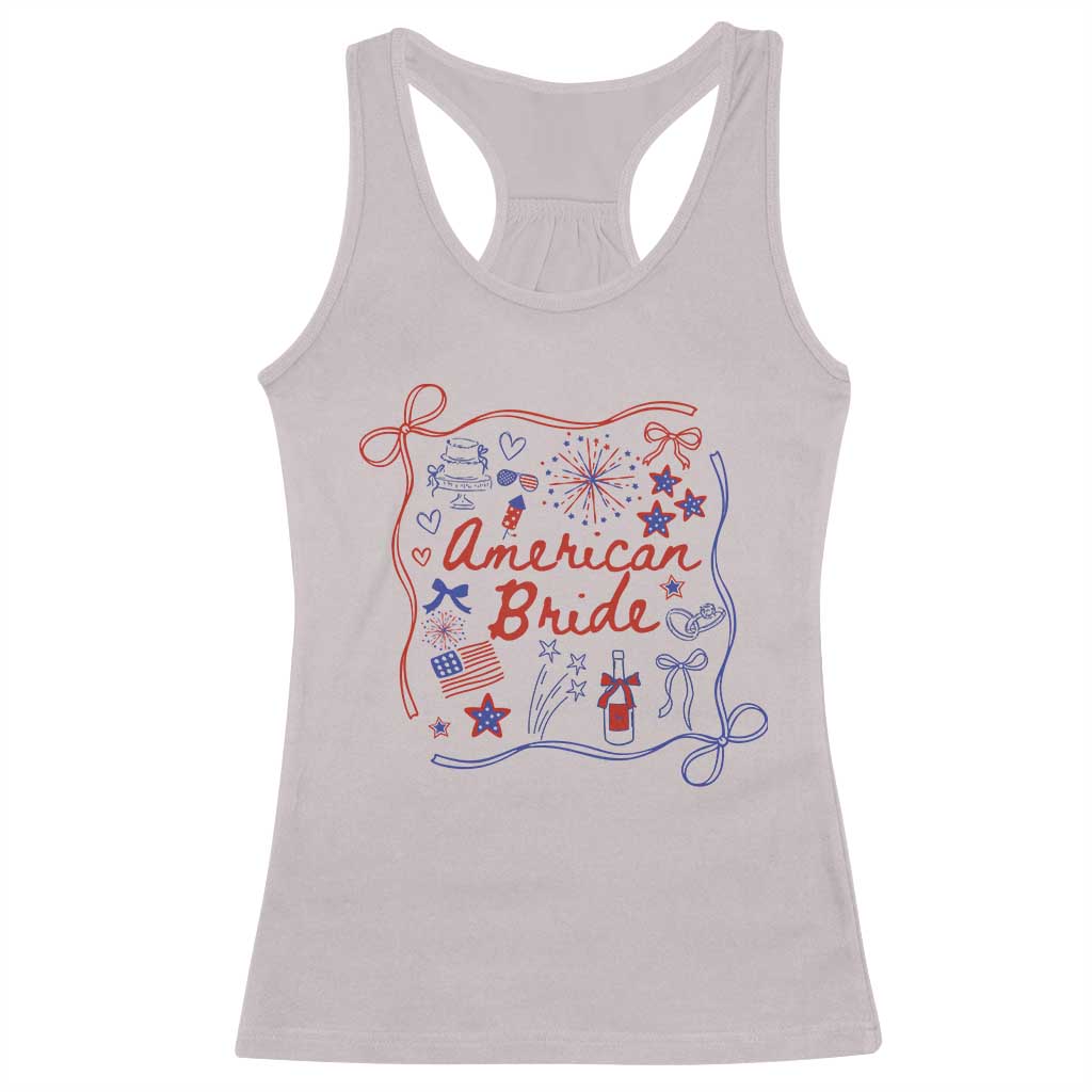 American Bride Bachelorette Party Racerback Tank Top Coquette Bow 4th Of July - Wonder Print Shop