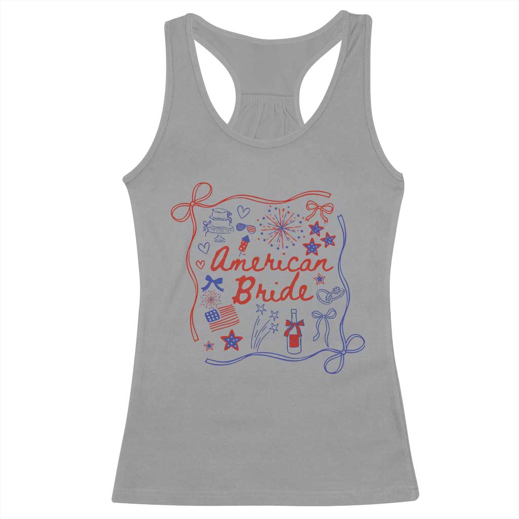 American Bride Bachelorette Party Racerback Tank Top Coquette Bow 4th Of July - Wonder Print Shop