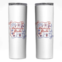 American Bride Bachelorette Party Skinny Tumbler Coquette Bow 4th Of July - Wonder Print Shop