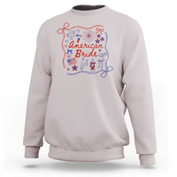 American Bride Bachelorette Party Sweatshirt Coquette Bow 4th Of July - Wonder Print Shop