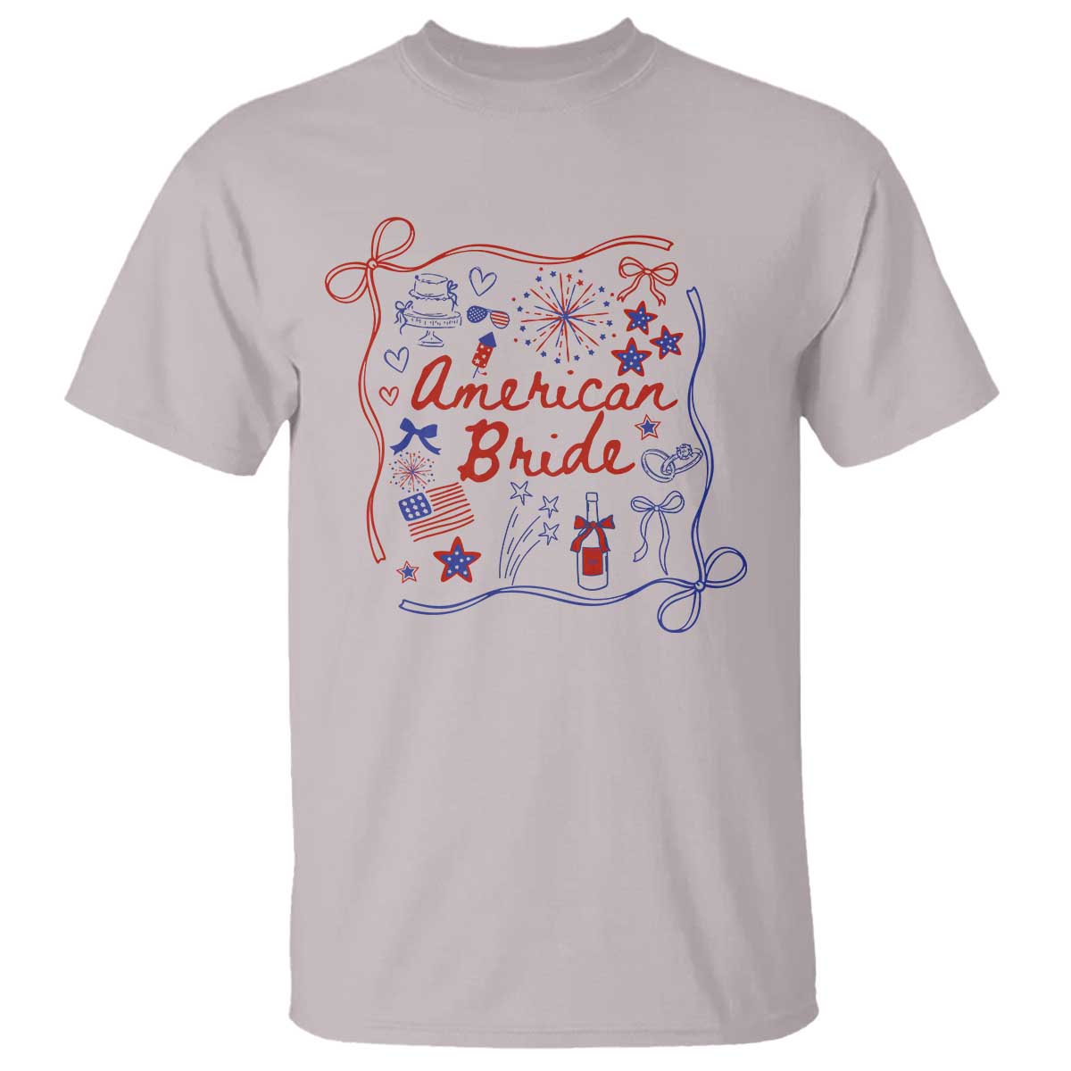 American Bride Bachelorette Party T Shirt Coquette Bow 4th Of July - Wonder Print Shop