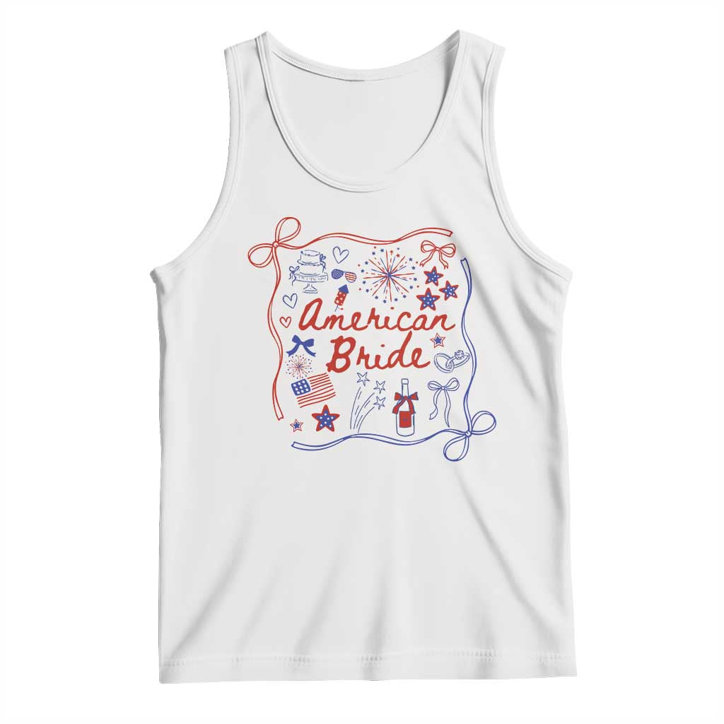 American Bride Bachelorette Party Tank Top Coquette Bow 4th Of July - Wonder Print Shop