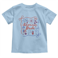 American Bride Bachelorette Party Toddler T Shirt Coquette Bow 4th Of July - Wonder Print Shop