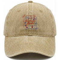 American Bride Bachelorette Party Washed Cotton Baseball Cap Coquette Bow 4th Of July