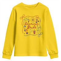 American Bride Bachelorette Party Youth Sweatshirt Coquette Bow 4th Of July - Wonder Print Shop