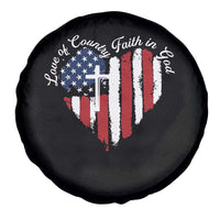 Patriotic Christian Spare Tire Cover Faith In God Heart Cross Flag 4th Of July Religious - Wonder Print Shop