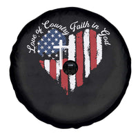 Patriotic Christian Spare Tire Cover Faith In God Heart Cross Flag 4th Of July Religious - Wonder Print Shop