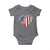 Patriotic Christian Baby Onesie Faith In God Heart Cross Flag 4th Of July Religious - Wonder Print Shop