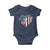 Patriotic Christian Baby Onesie Faith In God Heart Cross Flag 4th Of July Religious - Wonder Print Shop