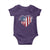Patriotic Christian Baby Onesie Faith In God Heart Cross Flag 4th Of July Religious - Wonder Print Shop