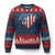 Patriotic Christian Ugly Christmas Sweater Faith In God Heart Cross Flag 4th Of July Religious - Wonder Print Shop