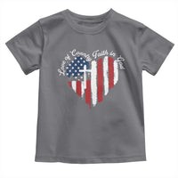 Patriotic Christian Toddler T Shirt Faith In God Heart Cross Flag 4th Of July Religious - Wonder Print Shop