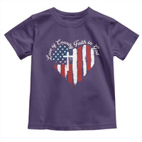 Patriotic Christian Toddler T Shirt Faith In God Heart Cross Flag 4th Of July Religious - Wonder Print Shop