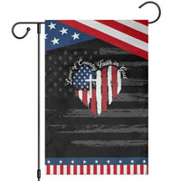 Patriotic Christian Garden Flag Faith In God Heart Cross Flag 4th Of July Religious