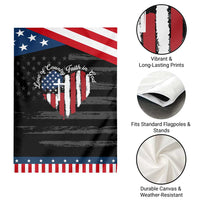 Patriotic Christian Garden Flag Faith In God Heart Cross Flag 4th Of July Religious