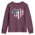 Patriotic Christian Youth Sweatshirt Faith In God Heart Cross Flag 4th Of July Religious - Wonder Print Shop