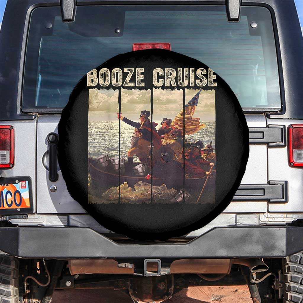 Funny 4th of July Spare Tire Cover Political Party Booze Cruise Founding Father - Wonder Print Shop