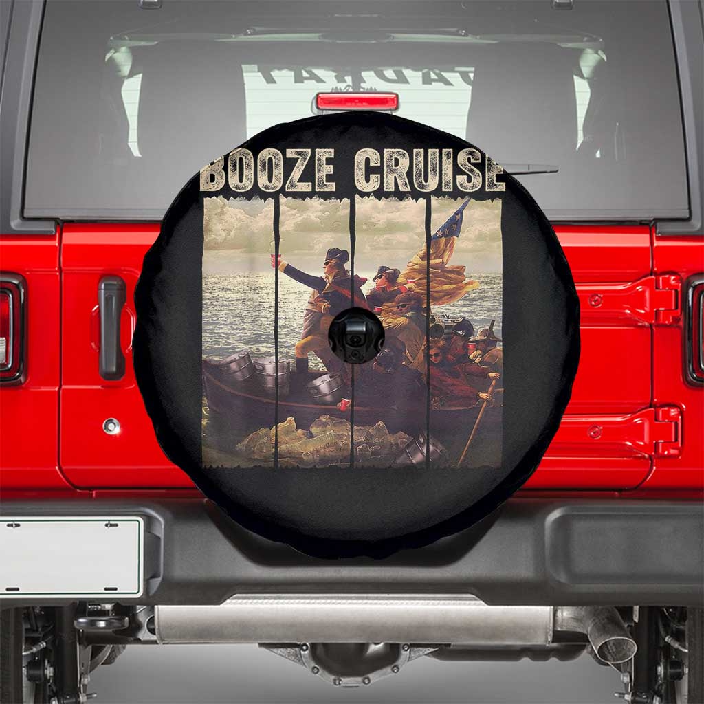 Funny 4th of July Spare Tire Cover Political Party Booze Cruise Founding Father - Wonder Print Shop