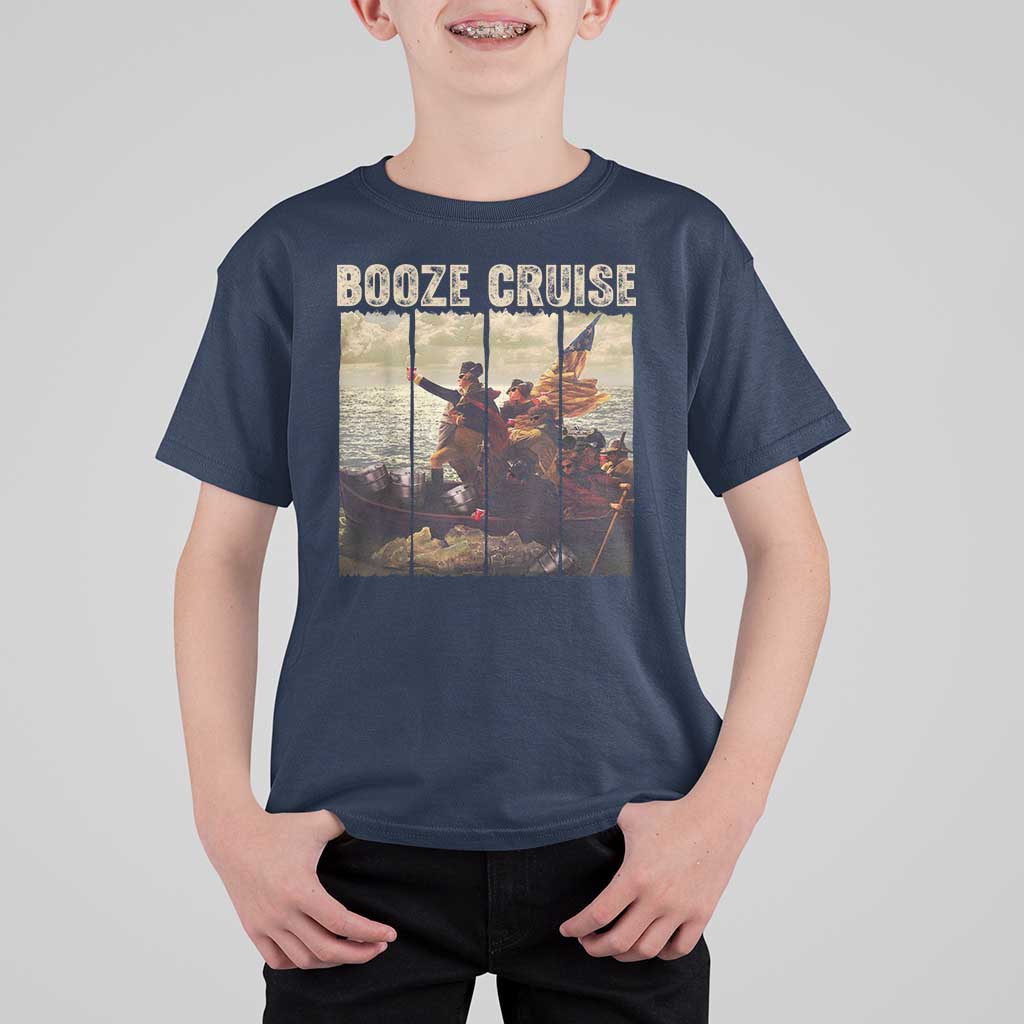 Funny 4th of July T Shirt For Kid Political Party Booze Cruise Founding Father - Wonder Print Shop