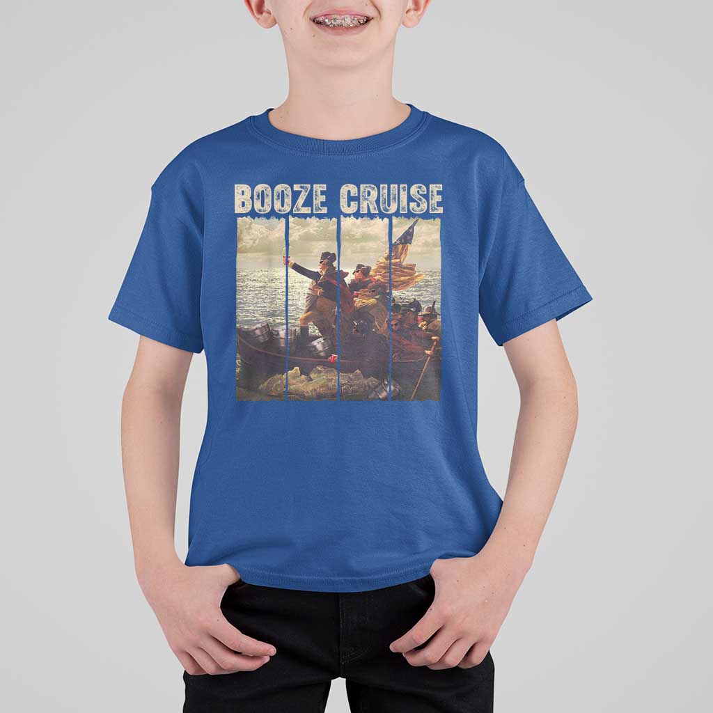Funny 4th of July T Shirt For Kid Political Party Booze Cruise Founding Father - Wonder Print Shop