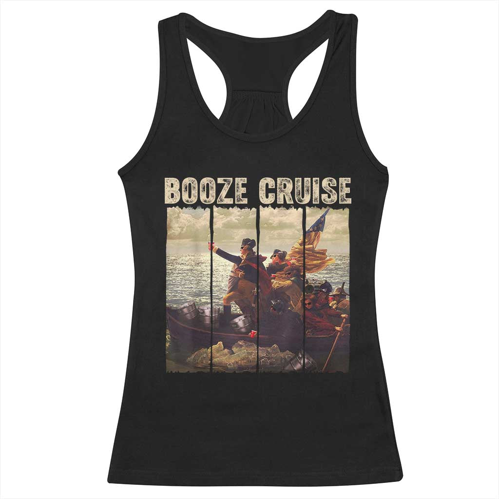 Funny 4th of July Racerback Tank Top Political Party Booze Cruise Founding Father - Wonder Print Shop