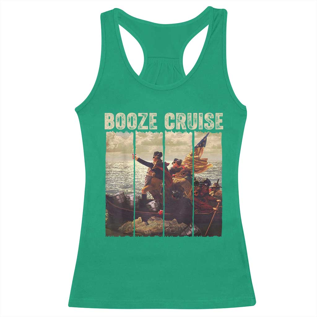 Funny 4th of July Racerback Tank Top Political Party Booze Cruise Founding Father - Wonder Print Shop