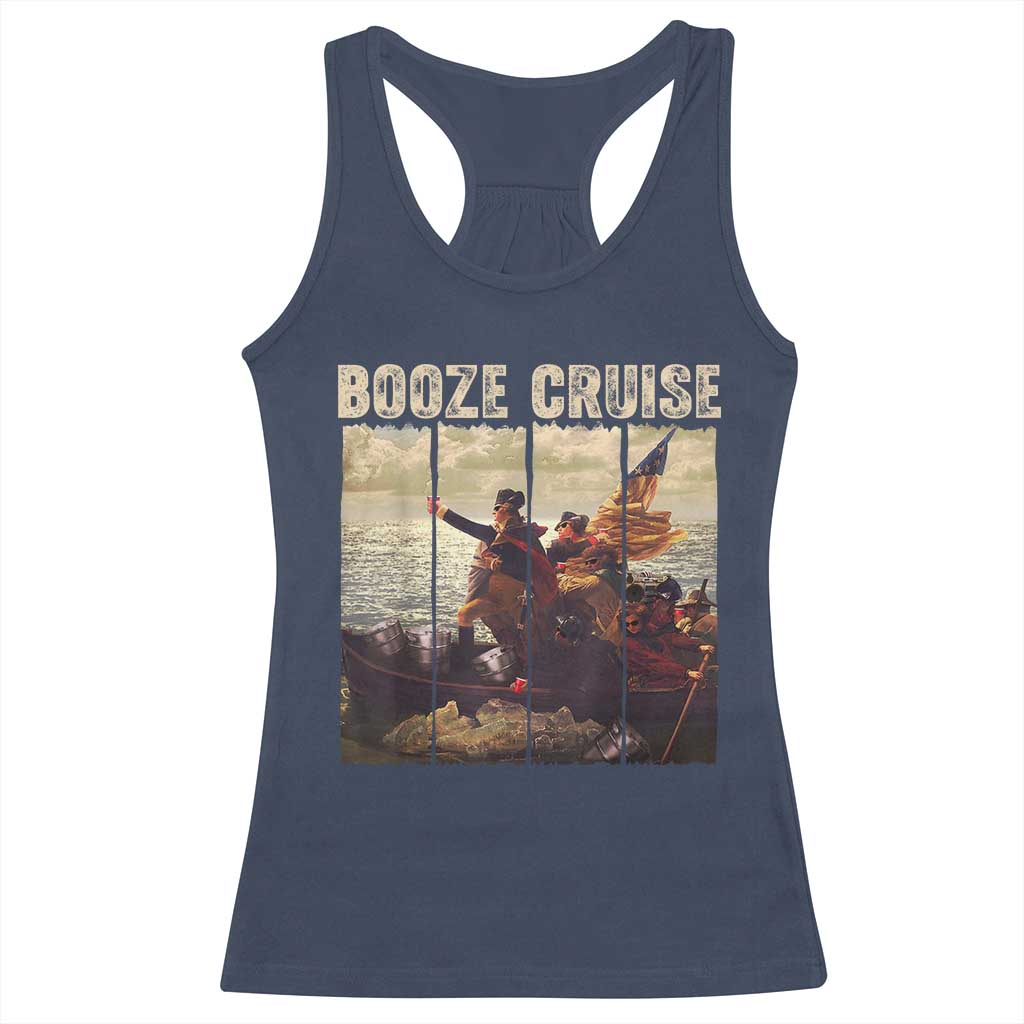 Funny 4th of July Racerback Tank Top Political Party Booze Cruise Founding Father - Wonder Print Shop