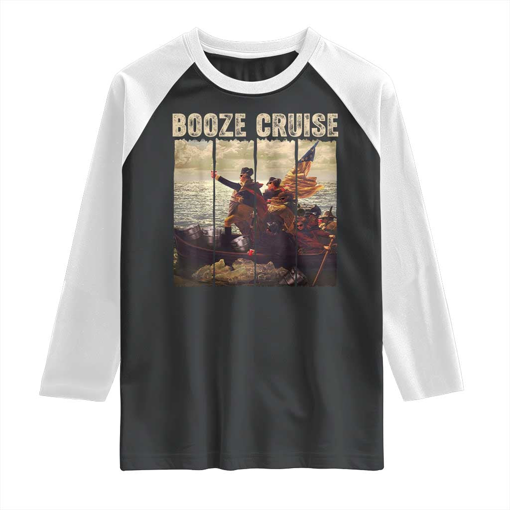 Funny 4th of July Raglan Shirt Political Party Booze Cruise Founding Father - Wonder Print Shop