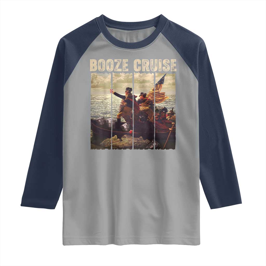 Funny 4th of July Raglan Shirt Political Party Booze Cruise Founding Father - Wonder Print Shop