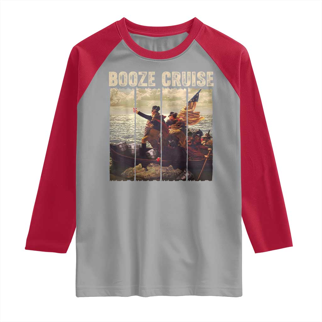 Funny 4th of July Raglan Shirt Political Party Booze Cruise Founding Father - Wonder Print Shop