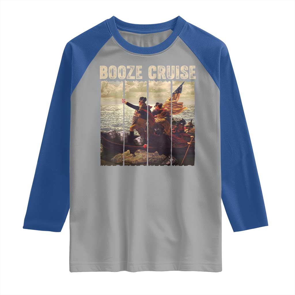 Funny 4th of July Raglan Shirt Political Party Booze Cruise Founding Father - Wonder Print Shop