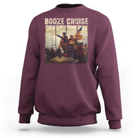 Funny 4th of July Sweatshirt Political Party Booze Cruise Founding Father - Wonder Print Shop