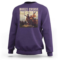 Funny 4th of July Sweatshirt Political Party Booze Cruise Founding Father - Wonder Print Shop