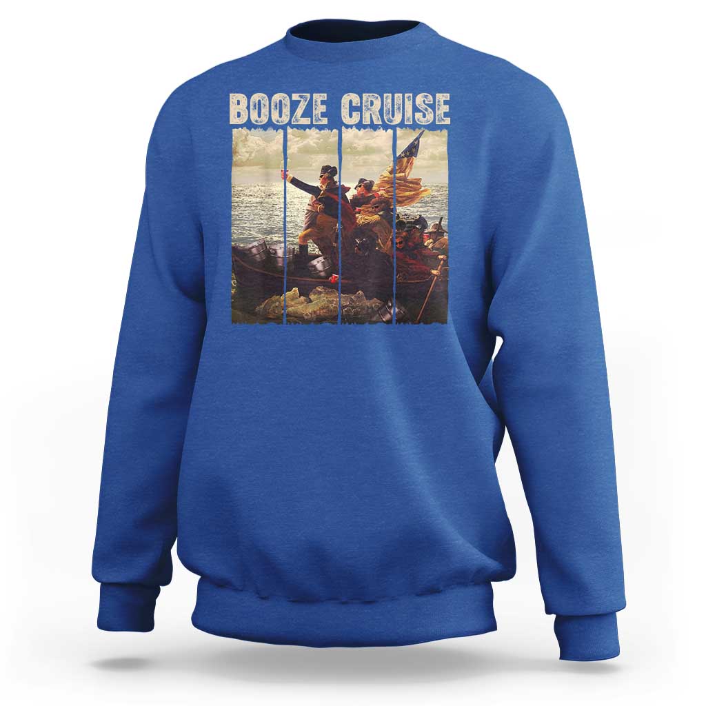 Funny 4th of July Sweatshirt Political Party Booze Cruise Founding Father - Wonder Print Shop
