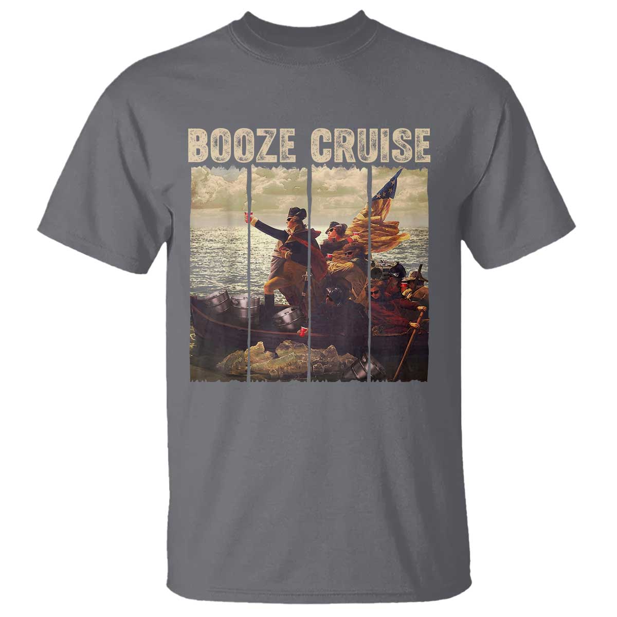 Funny 4th of July T Shirt Political Party Booze Cruise Founding Father - Wonder Print Shop