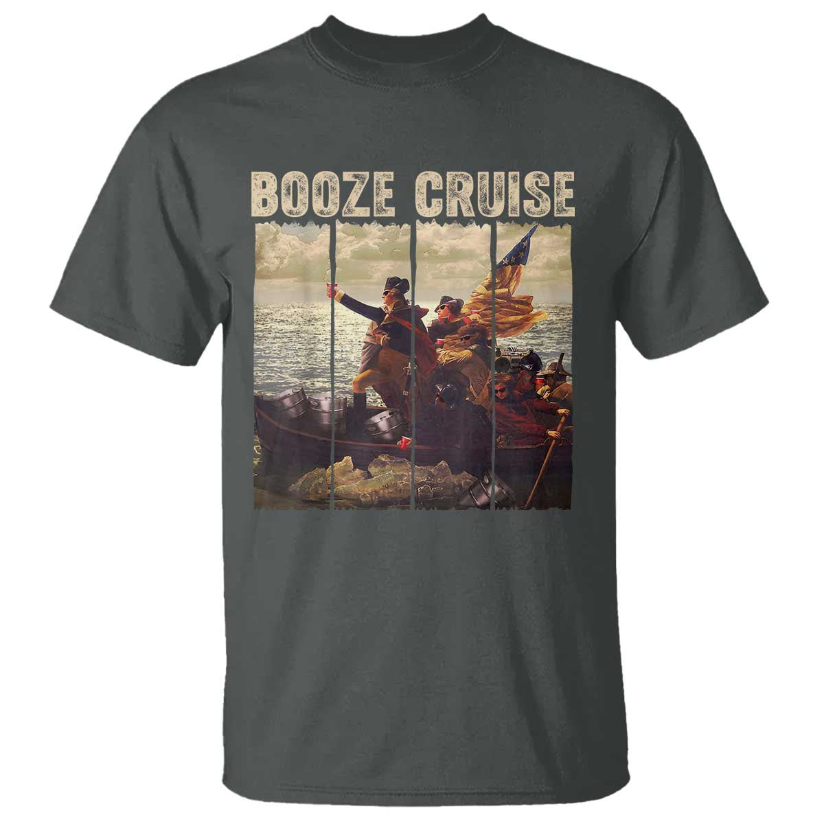 Funny 4th of July T Shirt Political Party Booze Cruise Founding Father - Wonder Print Shop
