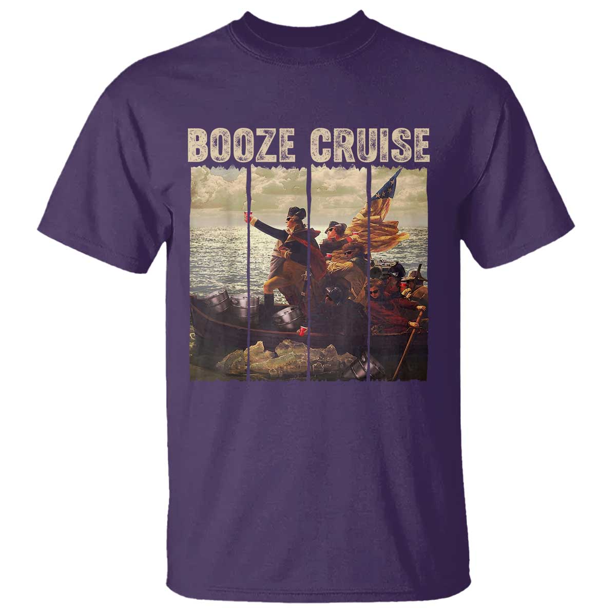 Funny 4th of July T Shirt Political Party Booze Cruise Founding Father - Wonder Print Shop