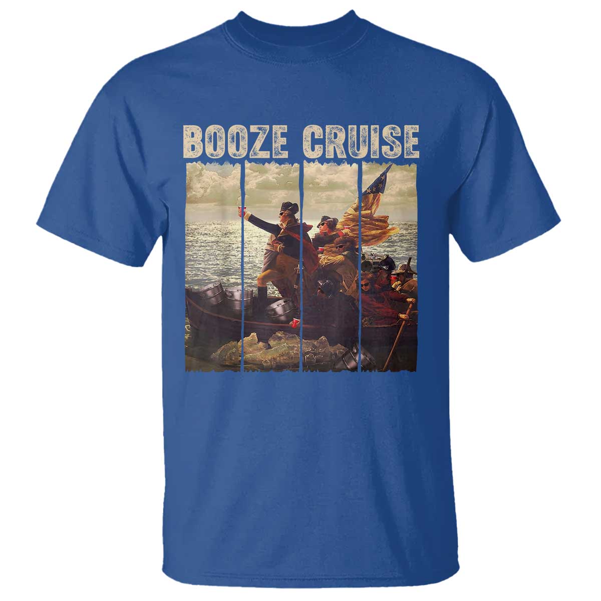 Funny 4th of July T Shirt Political Party Booze Cruise Founding Father - Wonder Print Shop