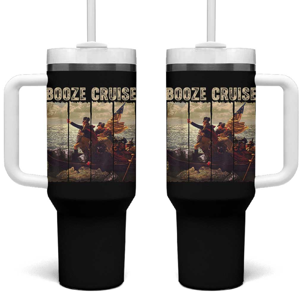 Funny 4th of July Tumbler With Handle Political Party Booze Cruise Founding Father - Wonder Print Shop