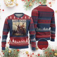 Funny 4th of July Knitted Sweatshirt Political Party Booze Cruise Founding Father - Wonder Print Shop