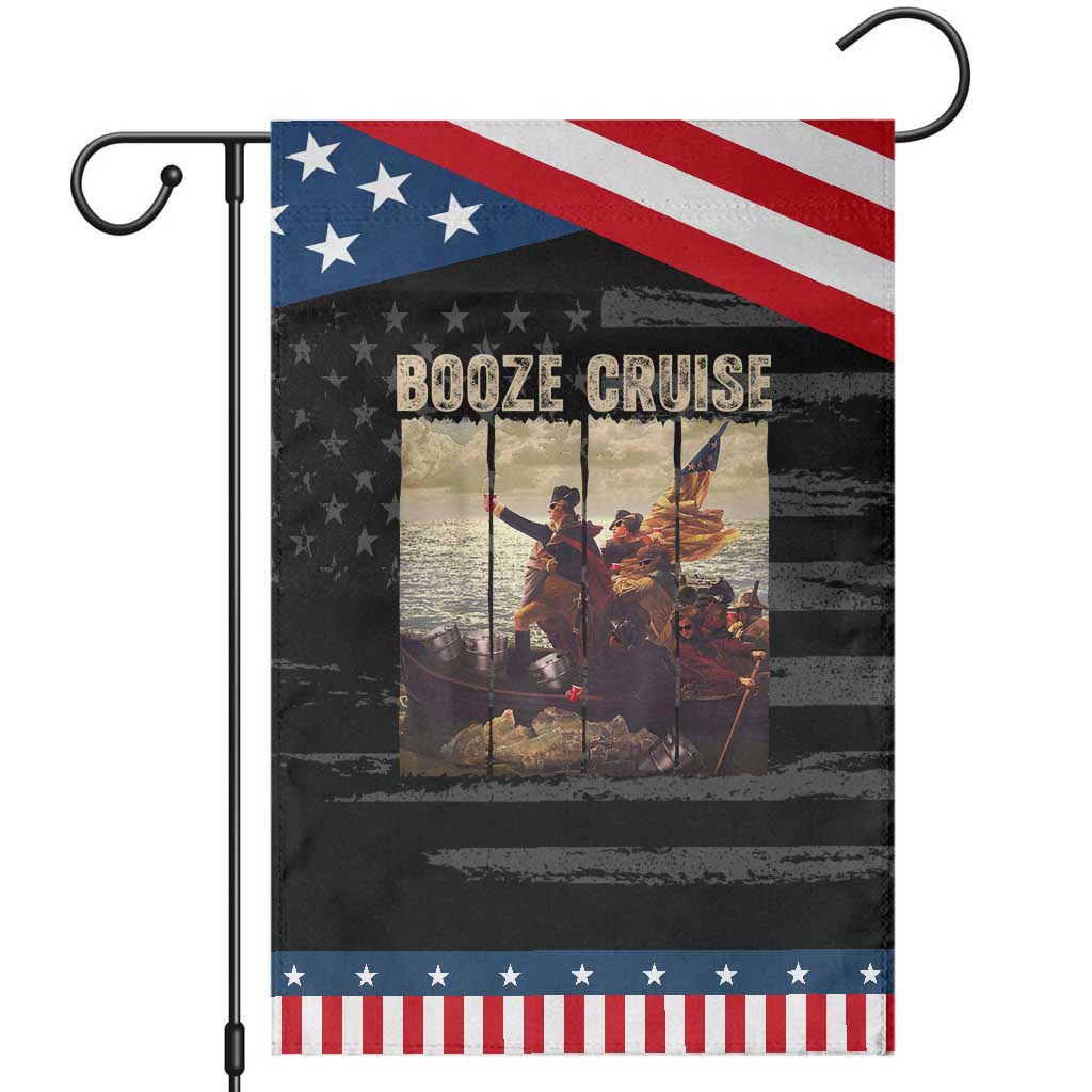 Funny 4th of July Garden Flag Political Party Booze Cruise Founding Father